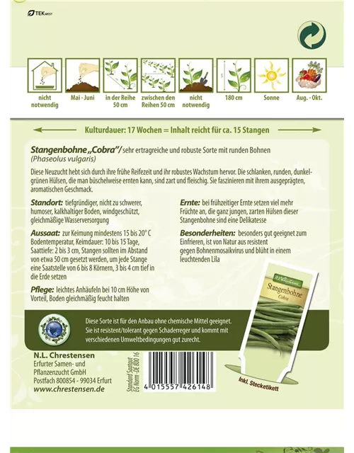 Stangenbohnensamen 'Cobra'