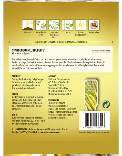 Stangenbohnensamen 'Goldelfe'