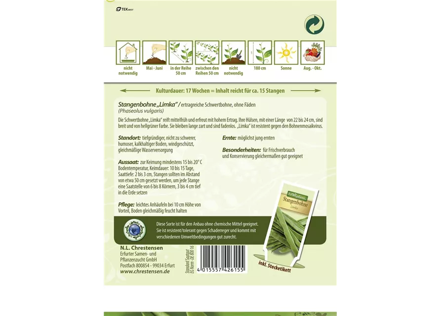 Stangenbohnensamen 'Limka'