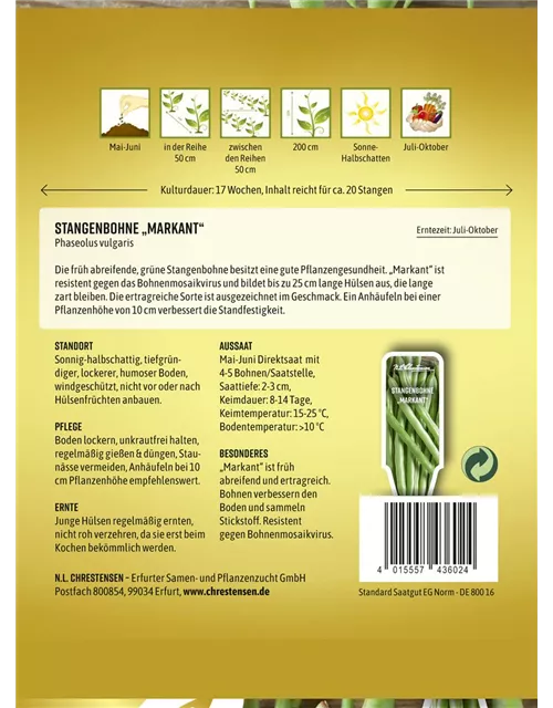 Stangenbohnensamen 'Markant'