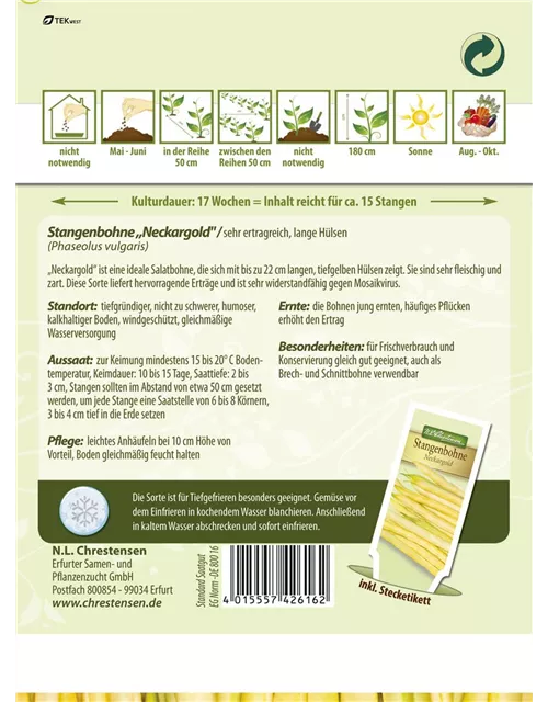 Stangenbohnensamen 'Neckargold'