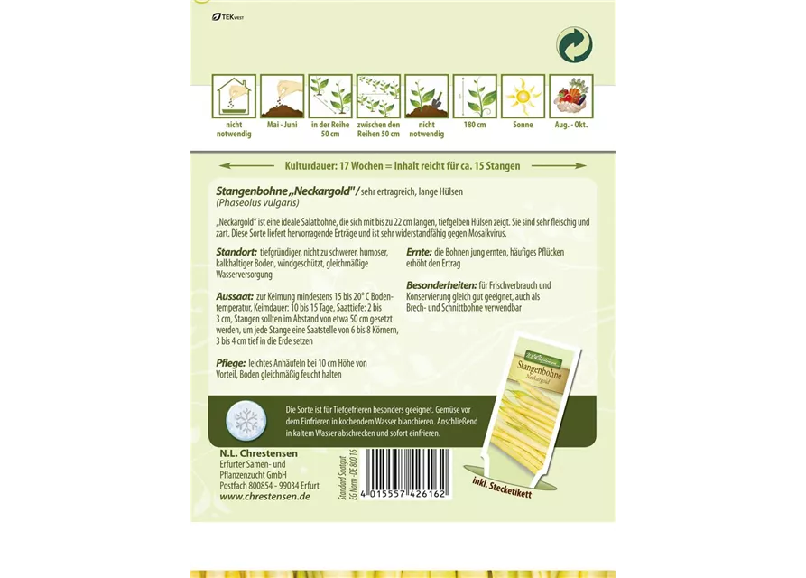 Stangenbohnensamen 'Neckargold'