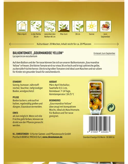 Tomatensamen 'Gourmandise Yellow'