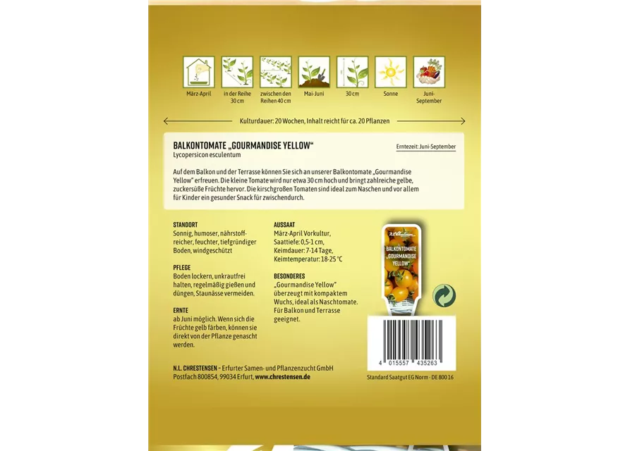 Tomatensamen 'Gourmandise Yellow'