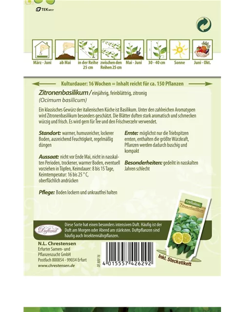 Zitronenbasilikumsamen