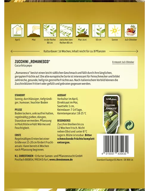 Zucchinisamen 'Costates Romanesco'