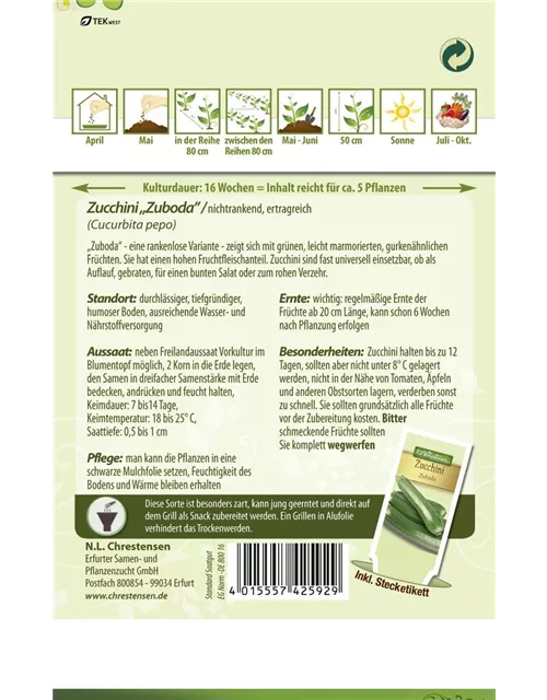 Zucchinisamen 'Zuboda'