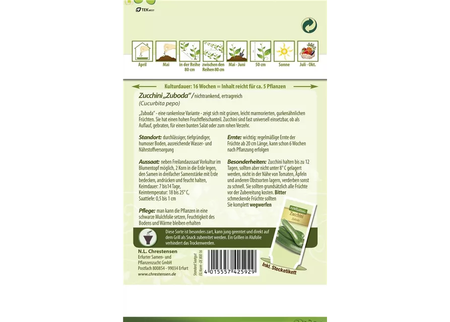 Zucchinisamen 'Zuboda'