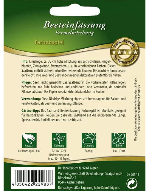 Beeteinfassung-Samen 'Farbenspiel'