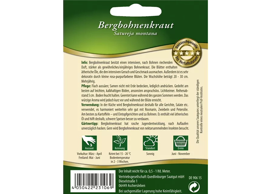 Berg-Bohnenkraut-Samen