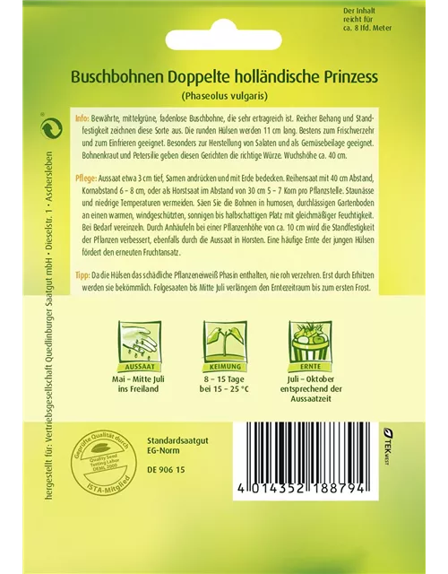Buschbohnensamen 'Doppelte holländische Prinzess'