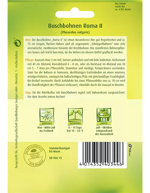 Buschbohnensamen 'Roma II'