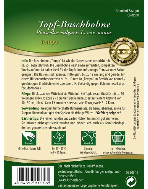 Buschbohnensamen 'Tempo'