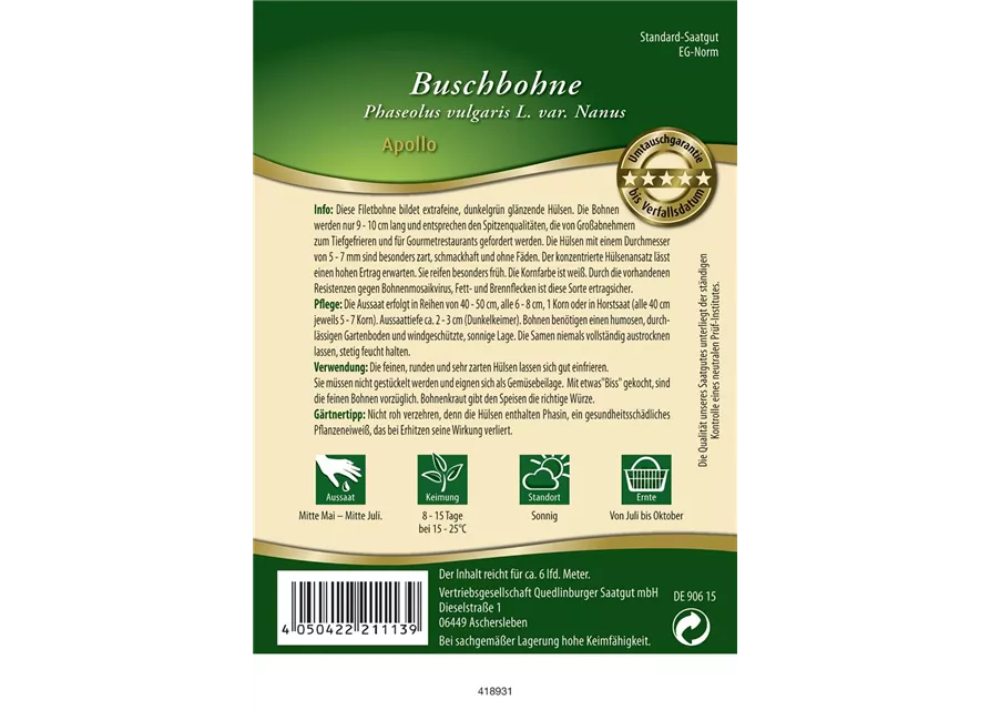 Buschbohnensamen 'Apollo'