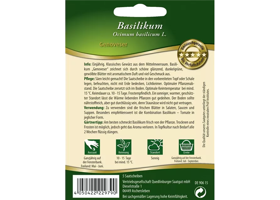 Garten-Basilikum-Samen 'Genoveser'