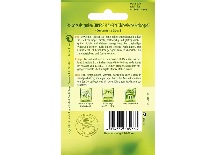 Gurkensamen 'Chinese Slangen'