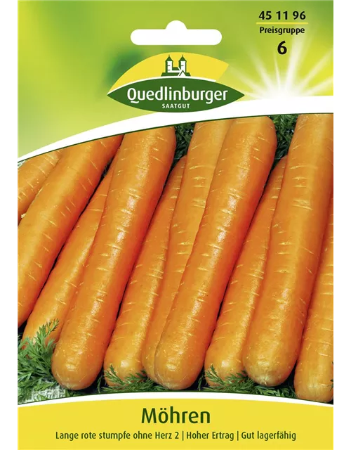 Möhrensamen 'Lange, Rote, Stumpfe ohne Herz 2'