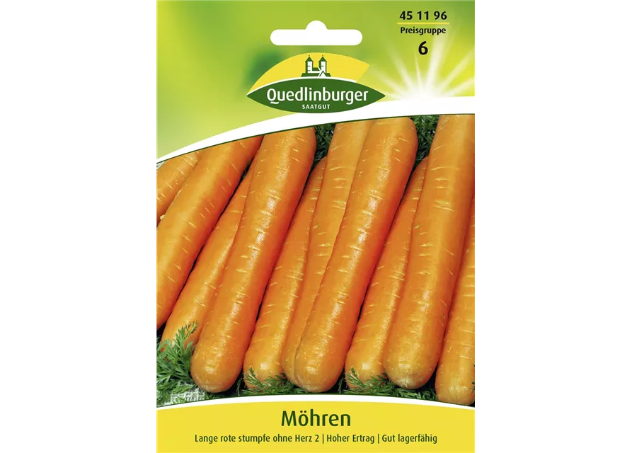 Möhrensamen 'Lange, Rote, Stumpfe ohne Herz 2'