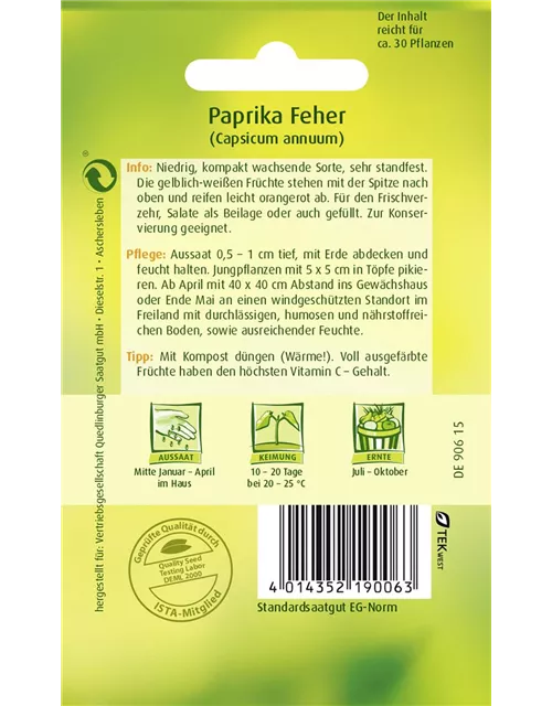 Paprikasamen 'Feher'