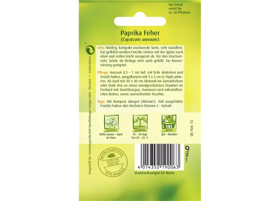 Paprikasamen 'Feher'