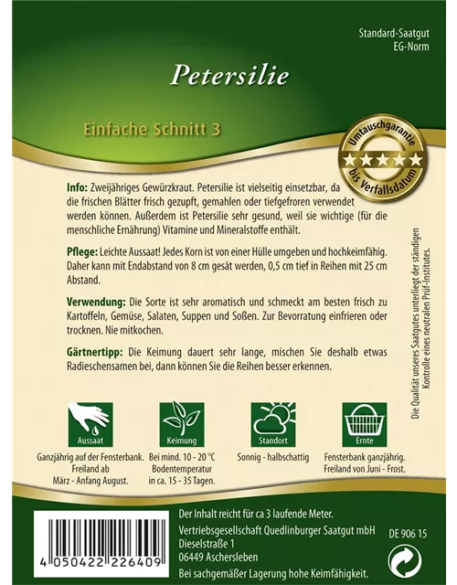 Petersiliensamen 'Einfache Schnitt'