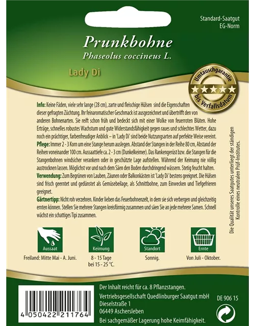 Prunkbohnensamen 'Lady Di'