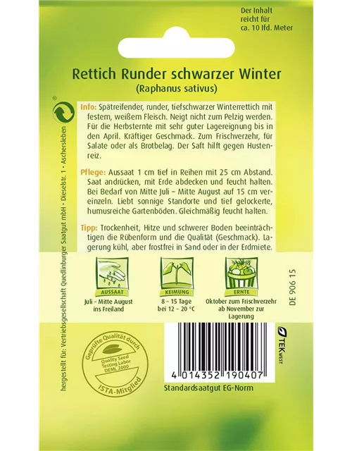 Rettichsamen 'Runder Schwarzer Winter'