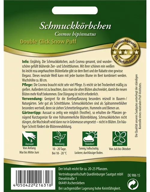 Schmuckkörbchensamen 'Double Click Snow Puff'