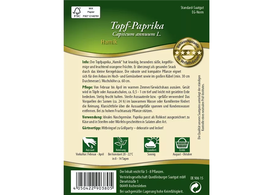 Snackpaprikasamen 'Hamik'