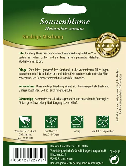 Sonnenblumensamen 'Niedrige Mischung'