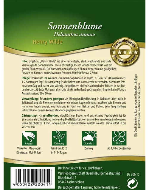 Sonnenblumensamen 'Henry Wilde'