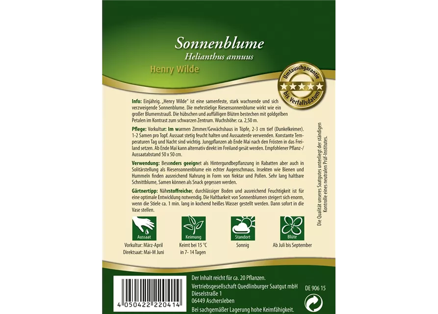 Sonnenblumensamen 'Henry Wilde'