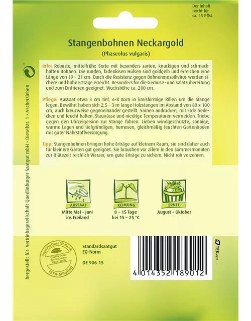 Stangenbohnensamen 'Neckargold'