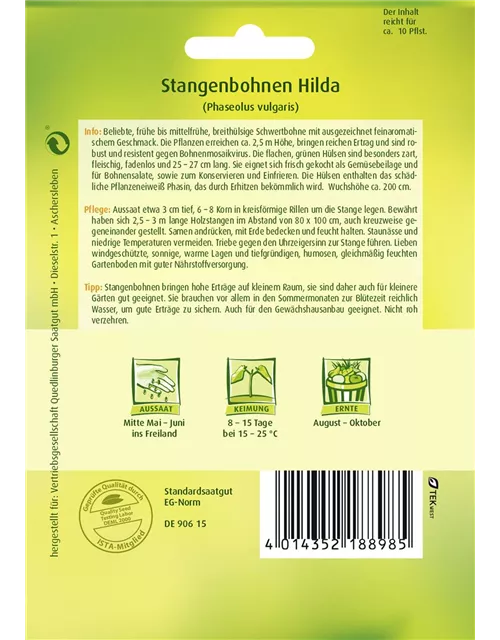 Stangenbohnensamen 'Hilda'
