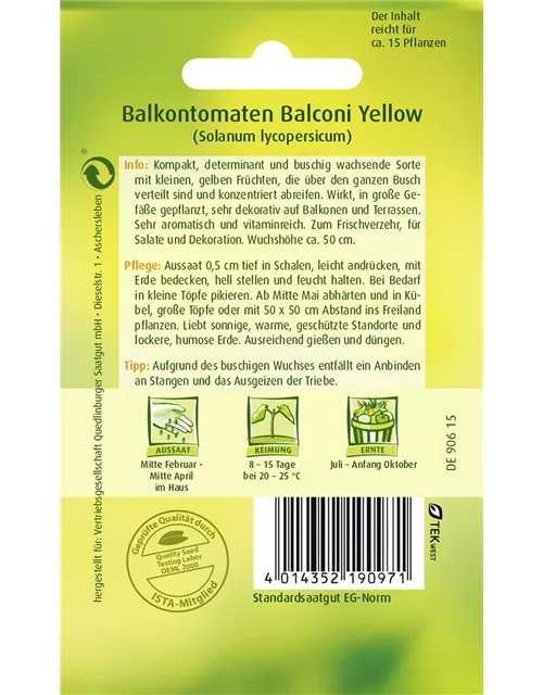 Tomatensamen 'Balconi Yellow'
