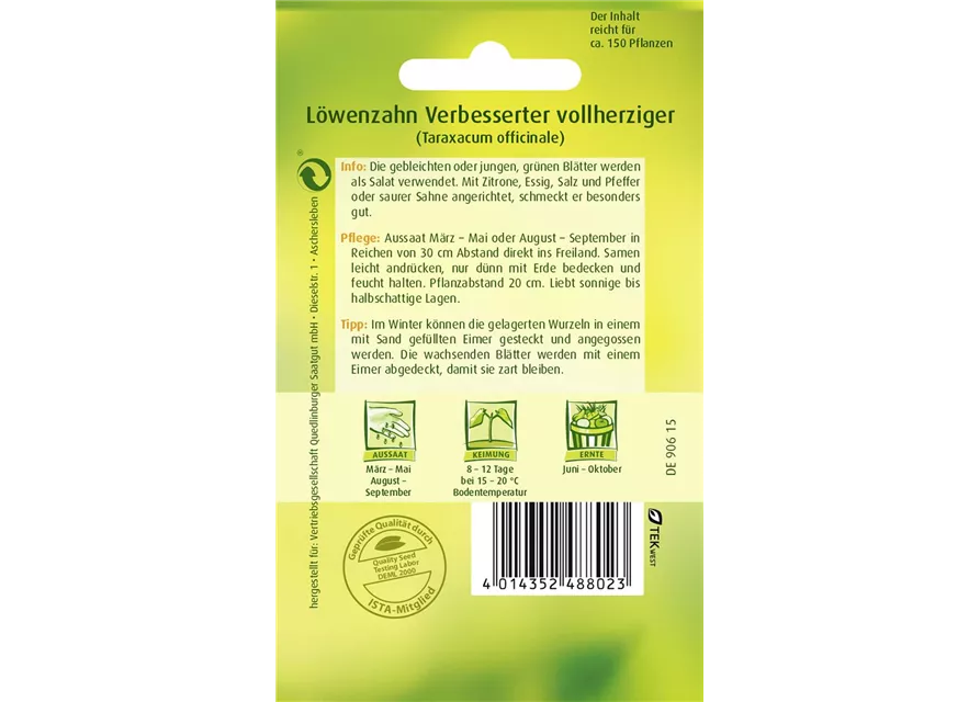 Löwenzahnsamen 'Verbesserter Vollherziger'