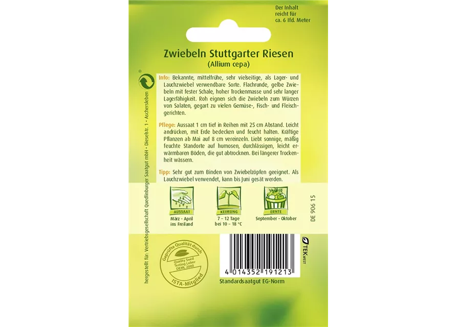Zwiebelsamen 'Stuttgarter Riesen'