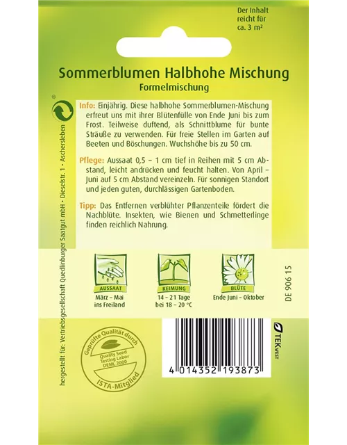 Halbhohe Sommerblumen-Samen