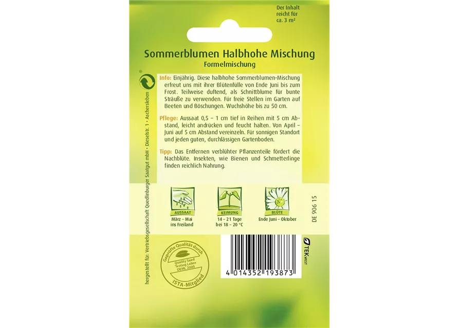 Halbhohe Sommerblumen-Samen