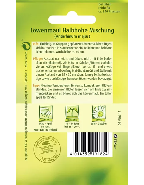 Löwenmaulsamen 'Halbhohe Mischung'