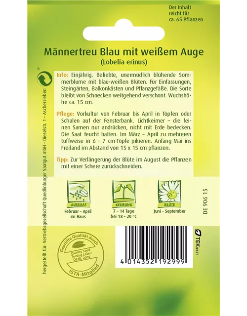 Männertreusamen 'Blau mit weißem Auge'