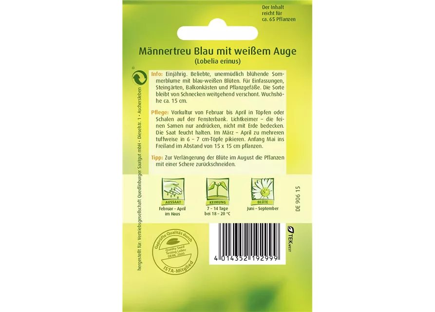 Männertreusamen 'Blau mit weißem Auge'
