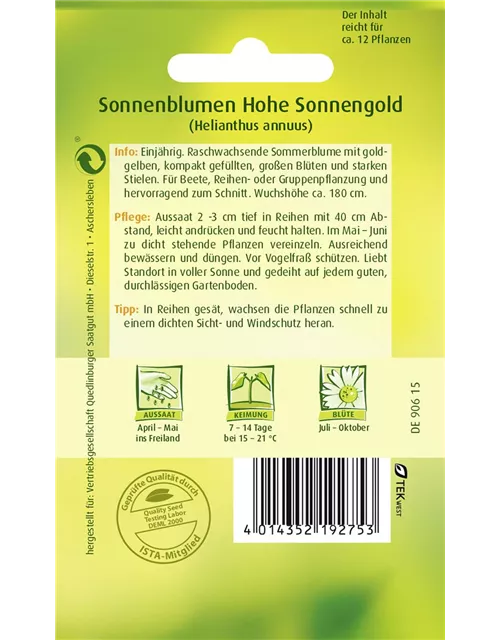 Sonnenblumensamen 'Hohe Sonnengold'