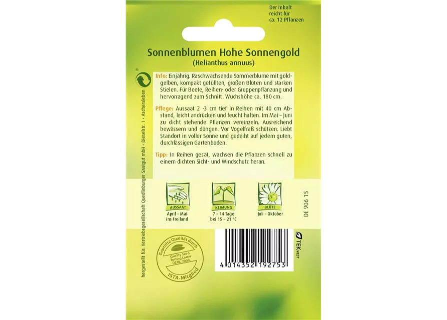 Sonnenblumensamen 'Hohe Sonnengold'