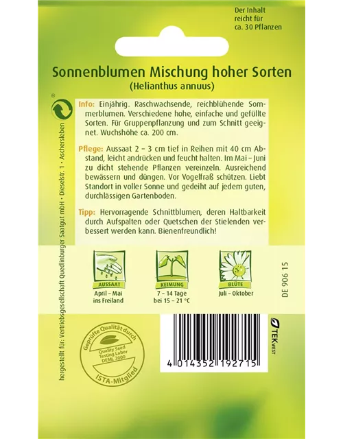 Sonnenblumensamen 'Mischung hoher Sorten'