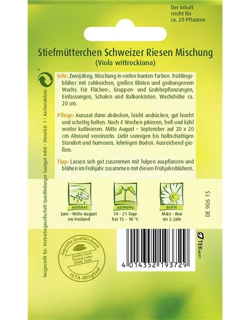 Stiefmütterchensamen 'Schweizer Riesen'