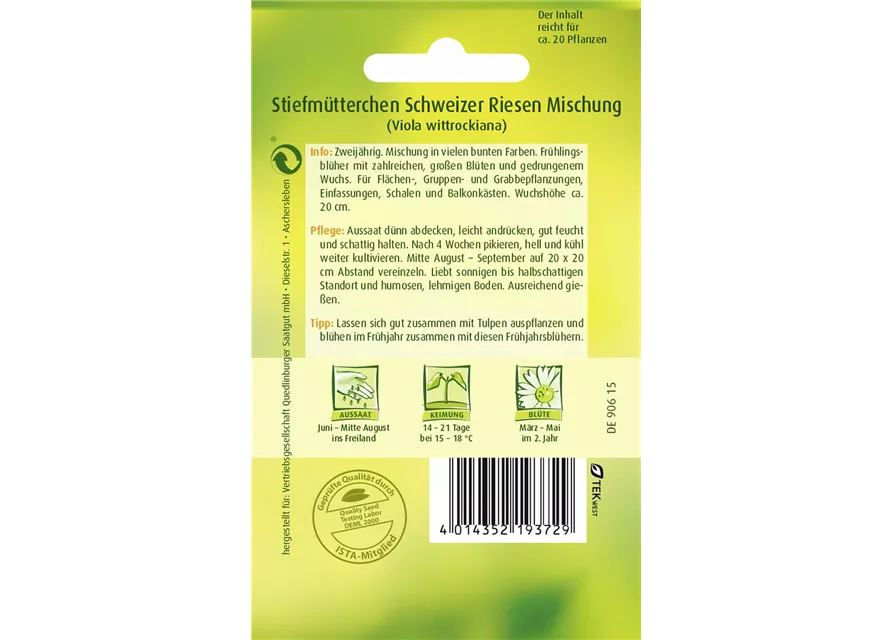 Stiefmütterchensamen 'Schweizer Riesen'