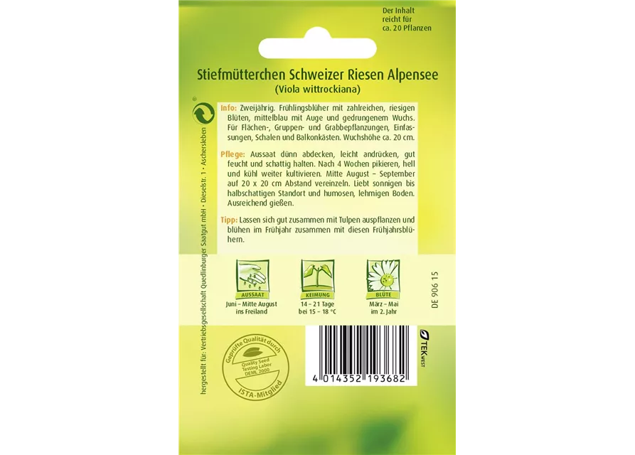 Stiefmütterchensamen 'Schweizer Riesen Alpensee'