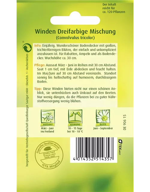 Trichterwindensamen 'Dreifarbige Mischung'