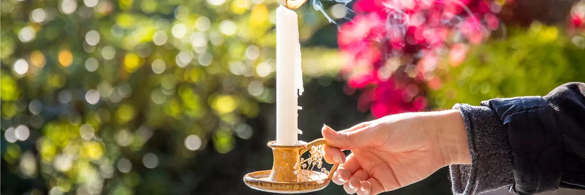 Kerzenhalter im Herbstambiente